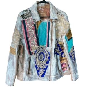 Custom Distressed “Angels on High” Leather Jacket